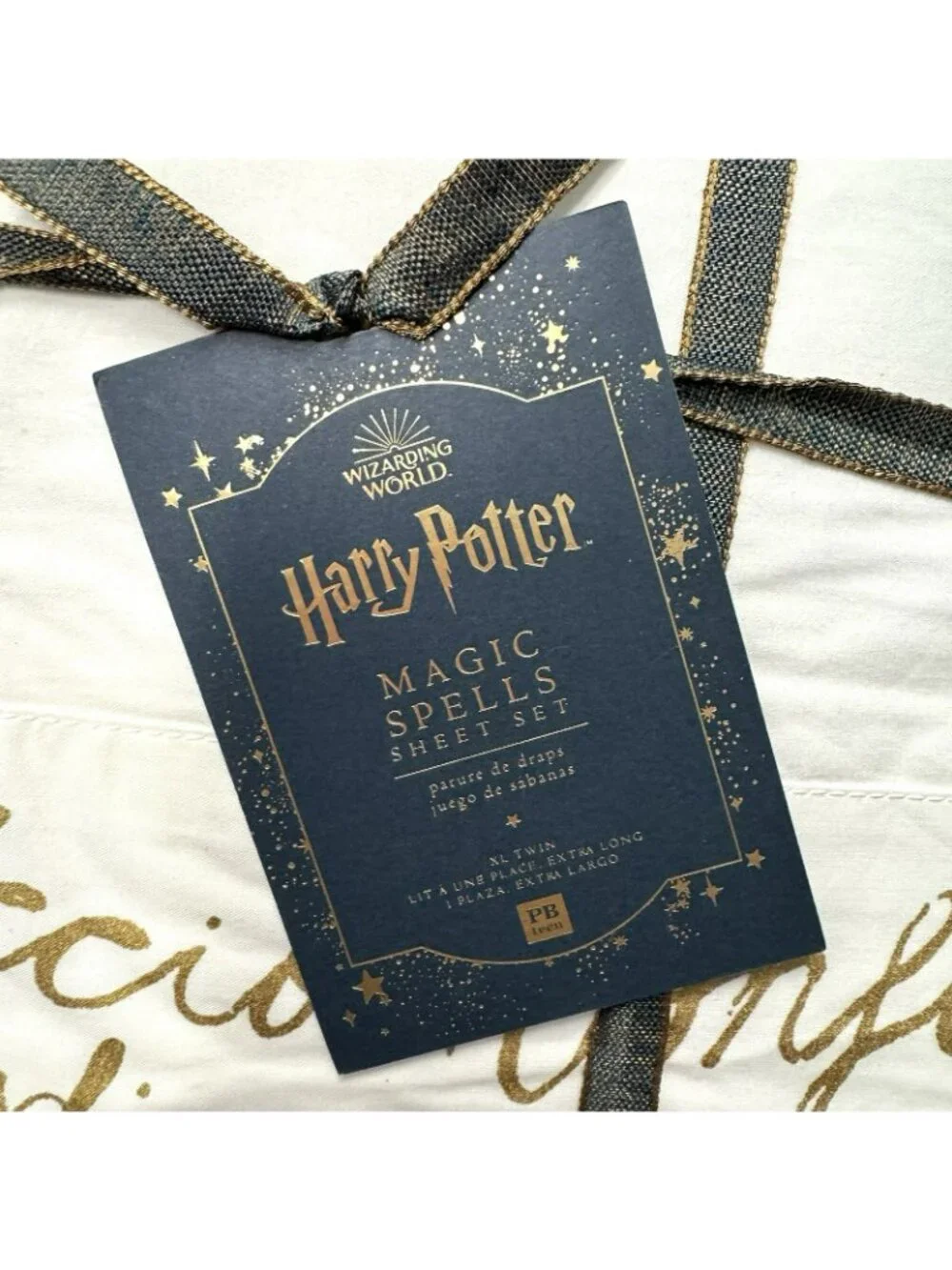Harry Potter Pottery Barn Teen Magic Spells Sheet Set Twin XL NWT NEW DORM